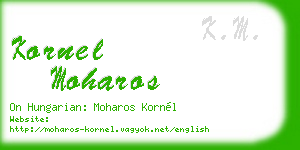 kornel moharos business card