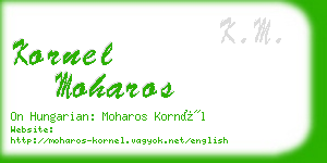 kornel moharos business card